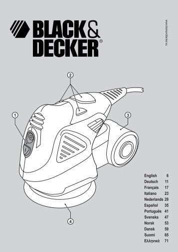 BlackandDecker Ponceuse Orbitale- Ka272 - Type 1 - Instruction Manual (EuropÃ©en)