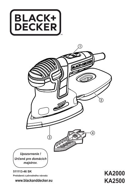 BlackandDecker Ponceuse Vibrante- Ka2000 - Type 1 - Instruction Manual (Slovaque)