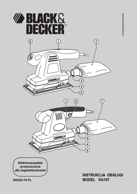 BlackandDecker Ponceuse- Ka197e - Type 1 - Instruction Manual (Pologne)