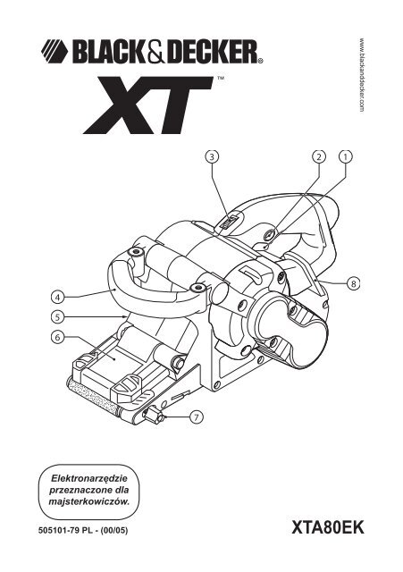 BlackandDecker Ponceuse A Bande- Xta80e - Type 1 - 2 - Instruction Manual (Pologne)