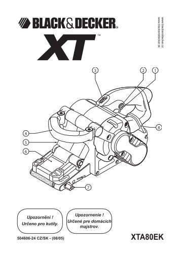 BlackandDecker Ponceuse A Bande- Xta80e - Type 1 - 2 - Instruction Manual (TchÃ¨que)