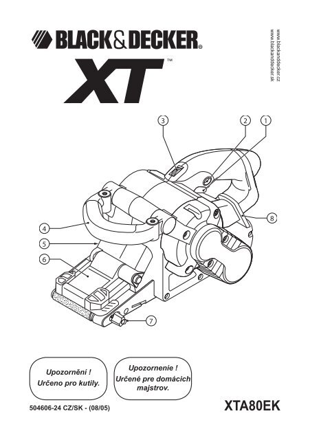 BlackandDecker Ponceuse A Bande- Xta80e - Type 1 - 2 - Instruction Manual (Tch&egrave;que)