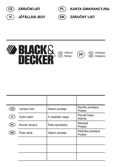 BlackandDecker Ponceuse Vibrante- Ka1000 - Type 1 - Instruction Manual (Slovaque)