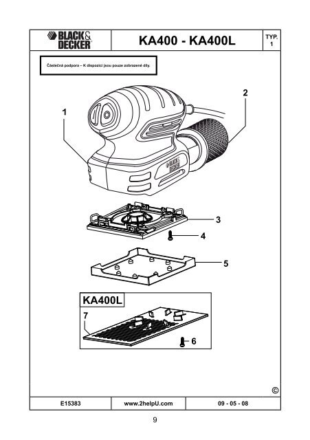 BlackandDecker Ponceuse Orbitale- Ka400 - Type 1 - Instruction Manual (Tch&egrave;que)