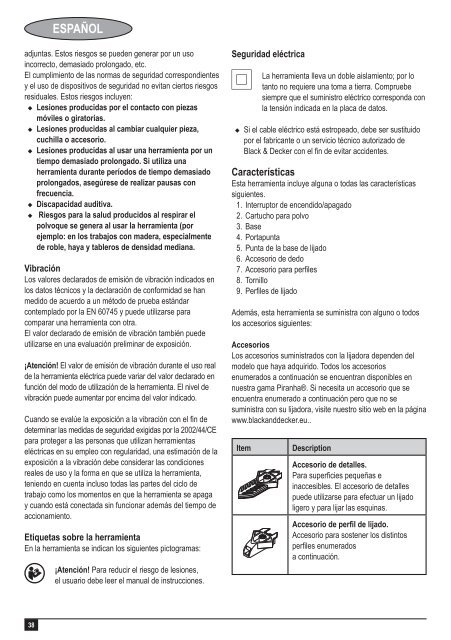 BlackandDecker Ponceuse Vibrante- Ka1000 - Type 1 - Instruction Manual (Europ&eacute;en)