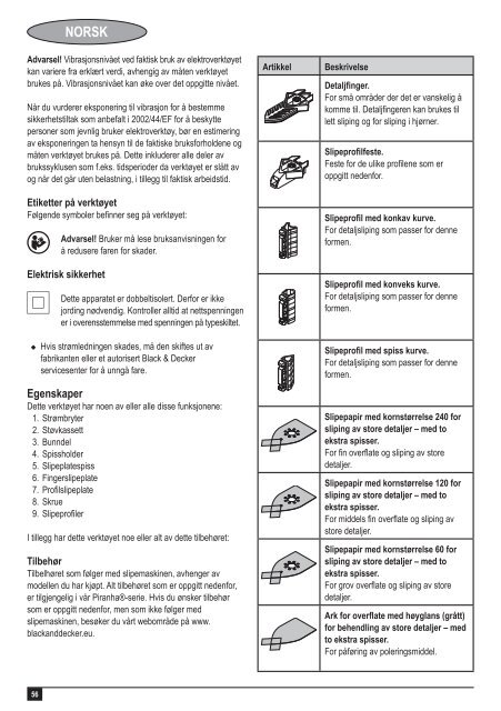 BlackandDecker Ponceuse Vibrante- Ka1000 - Type 1 - Instruction Manual (Europ&eacute;en)