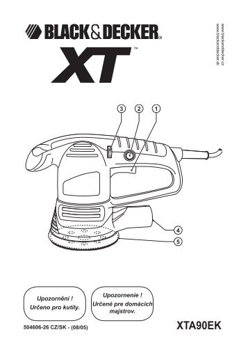 BlackandDecker Poncceuse Orbitale- Xta90ek - Type 2 - Instruction Manual (TchÃ¨que)