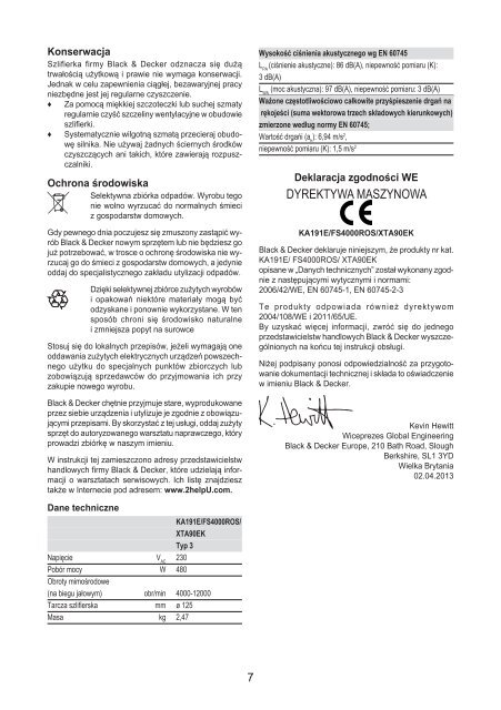BlackandDecker Poncceuse Orbitale- Xta90ek - Type 3 - Instruction Manual (Pologne)