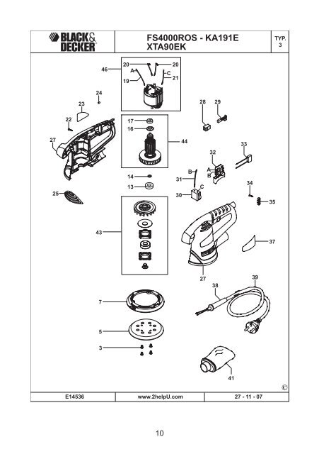 BlackandDecker Poncceuse Orbitale- Xta90ek - Type 3 - Instruction Manual (Slovaque)