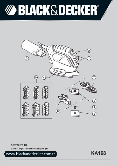 Blackanddecker Ponceuse Vibrante Ka168k Type 1 Instruction Manual Turque