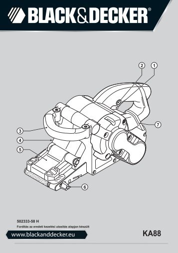 BlackandDecker Ponceuse A Bande- Ka88 - Type 3 - Instruction Manual (la Hongrie)