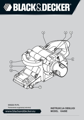 BlackandDecker Ponceuse A Bande- Ka89e - Type 1 - Instruction Manual (Pologne)