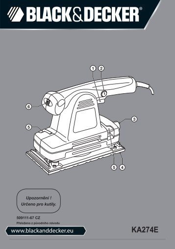 BlackandDecker Ponceuse Orbitale- Ka274ek(L) - Type 1 - Instruction Manual (TchÃ¨que)