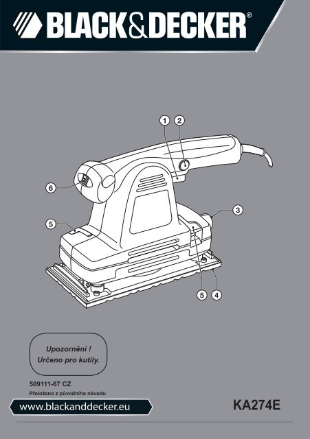 BlackandDecker Ponceuse Orbitale- Ka274ek(L) - Type 1 - Instruction Manual (Tch&egrave;que)