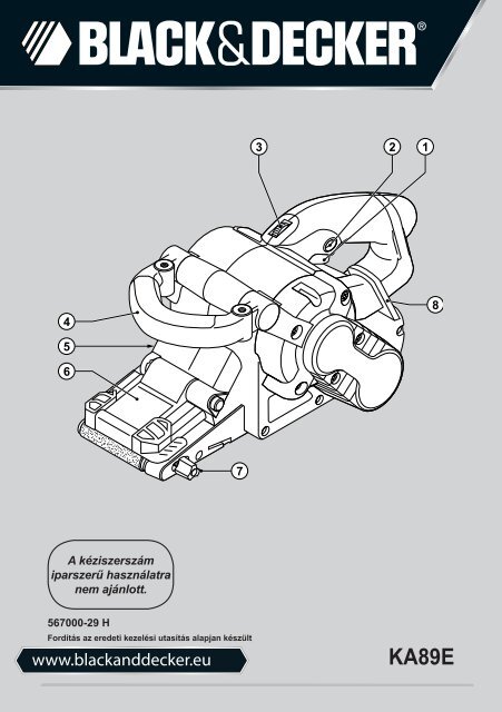 BlackandDecker Ponceuse A Bande- Ka89e - Type 1 - Instruction Manual (la Hongrie)