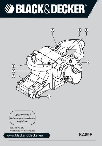 BlackandDecker Ponceuse A Bande- Ka89e - Type 1 - Instruction Manual (Slovaque)