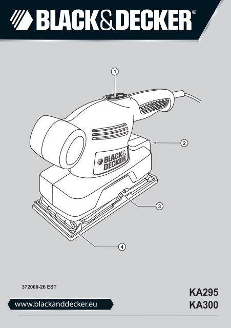 BlackandDecker Ponceuse- Ka300 - Type 1 - Instruction Manual (Europ&eacute;en Oriental)