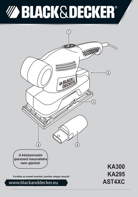 BlackandDecker Ponceuse Orbitale- Ast4xc - Type 1 - Instruction Manual (la Hongrie)