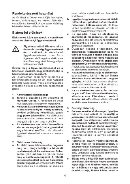 BlackandDecker Ponceuse A Bande- Ka88 - Type 1 - 2 - Instruction Manual (la Hongrie)