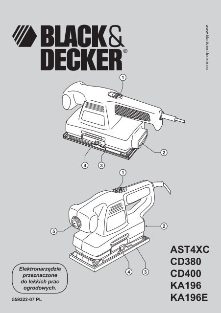 BlackandDecker Ponceuse Orbitale- Cd380 - Type 1 - Instruction Manual (Pologne)
