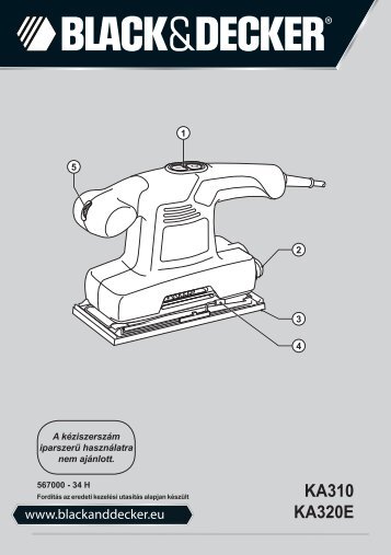 BlackandDecker Ponceuse- Ka320e - Type 1 - Instruction Manual (la Hongrie)