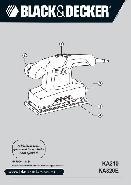 BlackandDecker Ponceuse- Ka320e - Type 1 - Instruction Manual (la Hongrie)