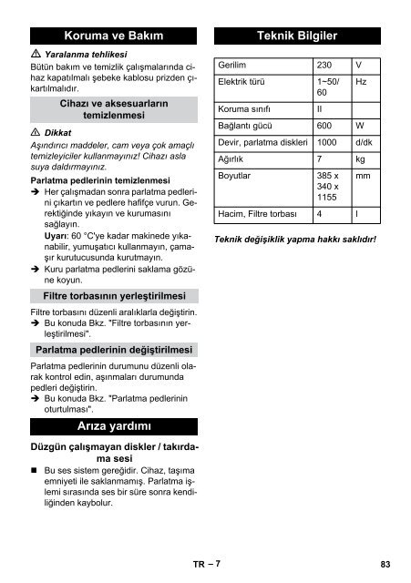 Karcher FP 303 - manuals