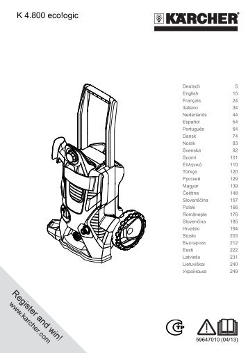 Karcher K 4.800 eco!ogic + T 250 - manuals
