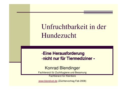 Infertilitt in der Hundezucht - Dr. Konrad Blendinger