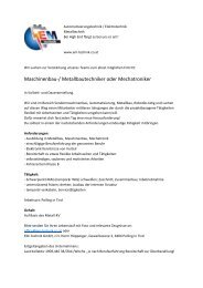 Stellenausschreibung Mitarbeiter Metallbau