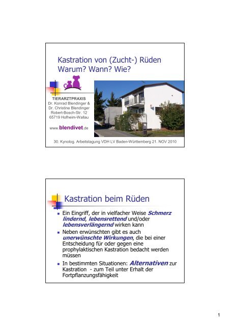 Kastration Beim Ruden Dr Konrad Blendinger