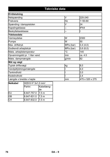Karcher Nettoyeur vapeur SG 4/4 - manuals