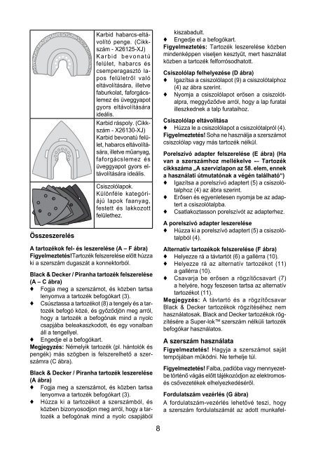 BlackandDecker Outil Oscillatoire- Mt250 - Type 1 - Instruction Manual (la Hongrie)