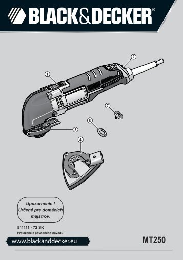 BlackandDecker Outil Oscillatoire- Mt250 - Type 1 - Instruction Manual (Slovaque)