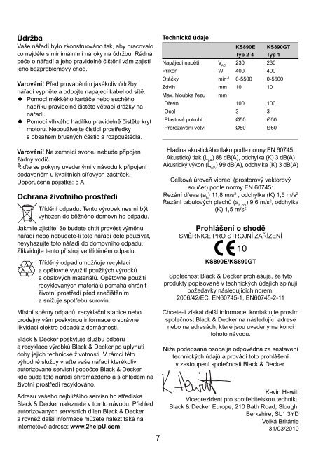 BlackandDecker Scie- Ks890e - Type 3 - Instruction Manual (Tch&egrave;que)