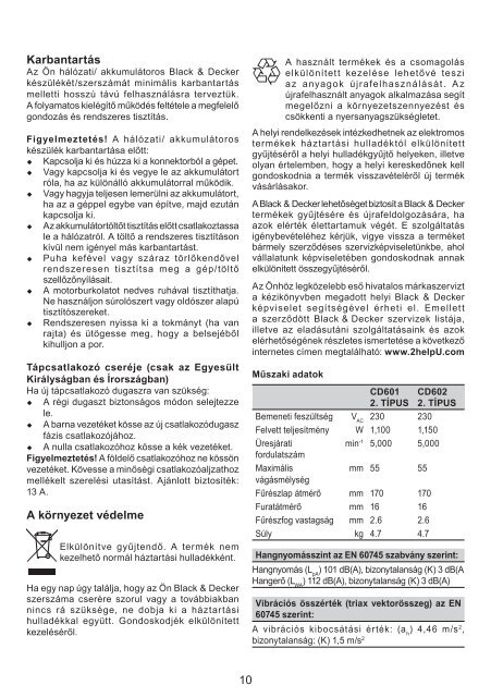 BlackandDecker Scie Circulaire- Cd602 - Type 1 - Instruction Manual (la Hongrie)