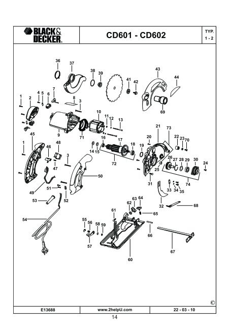 BlackandDecker Scie Circulaire- Cd602 - Type 1 - Instruction Manual (la Hongrie)