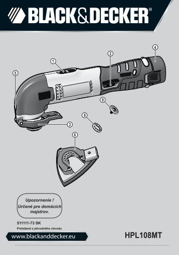 BlackandDecker Outil Oscillatoire- Hpl108 - Type H1 - Instruction Manual (Slovaque)