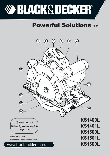 BlackandDecker Scie Circulaire- Ks1400l - Type 1 - Instruction Manual (Slovaque)