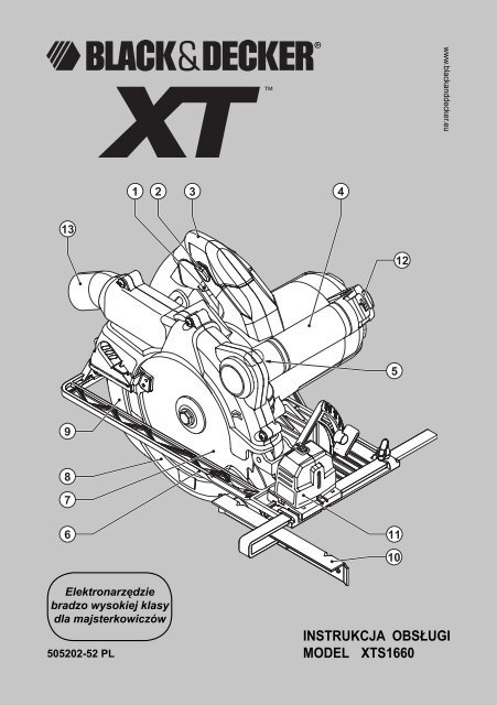 BlackandDecker Scie Circulaire- Xts1660ka - Type 1 - Instruction Manual (Pologne)