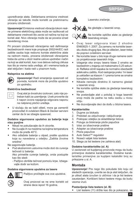 BlackandDecker Scie Sauteuse- Ks800sl - Type 1 - Instruction Manual (Balkans)