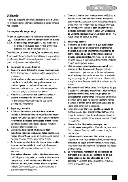 BlackandDecker Scie A Onglets- Sms254 - Type 1 - Instruction Manual (Europ&eacute;en)