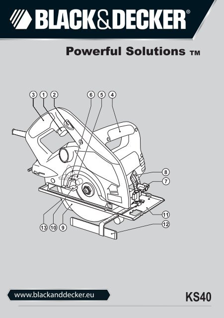 BlackandDecker Scie Circulaire- Ks40 - Type 1 - Instruction Manual (Europ&eacute;en)