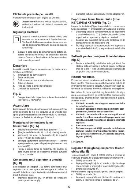 BlackandDecker Scie Sauteuse- Ks700pe - Type 1 - Instruction Manual (Roumanie)