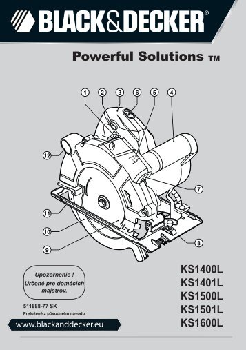 BlackandDecker Scie Circulaire- Ks1500l - Type 1 - Instruction Manual (Slovaque)