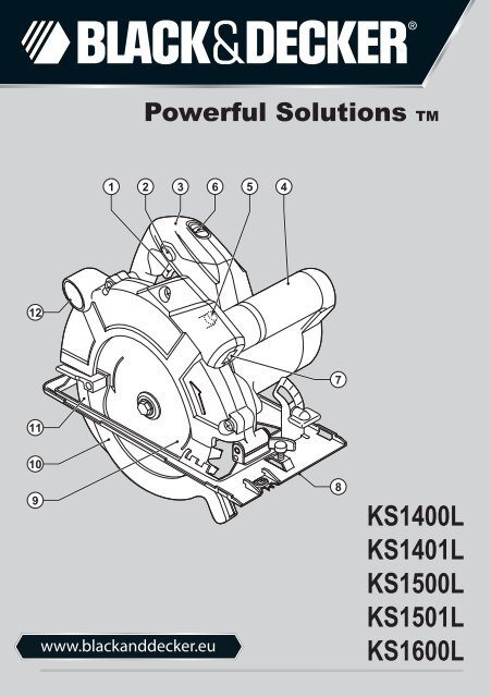 BlackandDecker Scie Circulaire- Ks1600lk - Type 1 - Instruction Manual (Europ&eacute;en)