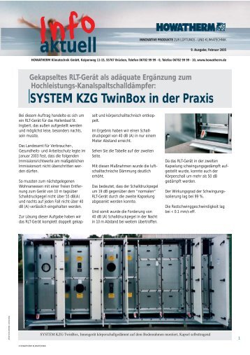 SYSTEM KZG TwinBox in der Praxis - HOWATHERM