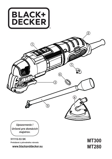 BlackandDecker Outil Oscillatoire- Mt280 - Type 1 - Instruction Manual (Slovaque)