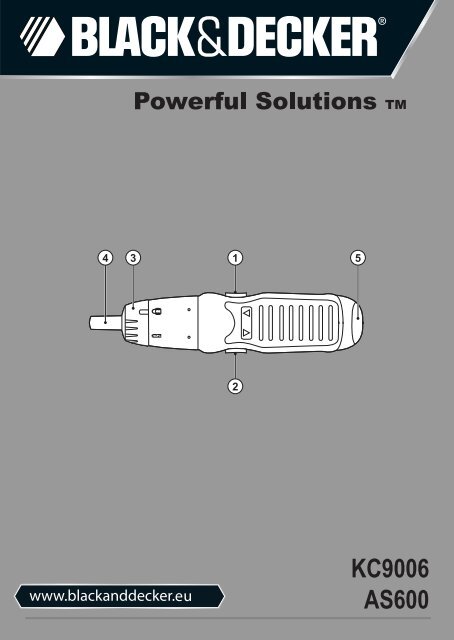 BlackandDecker Tournevis S/f- Kc9006 - Type 1 - 2 - Instruction Manual (Europ&eacute;en)