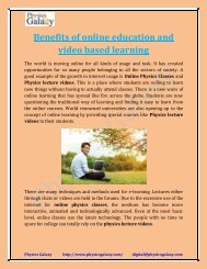 Benefits of online education and video based learning